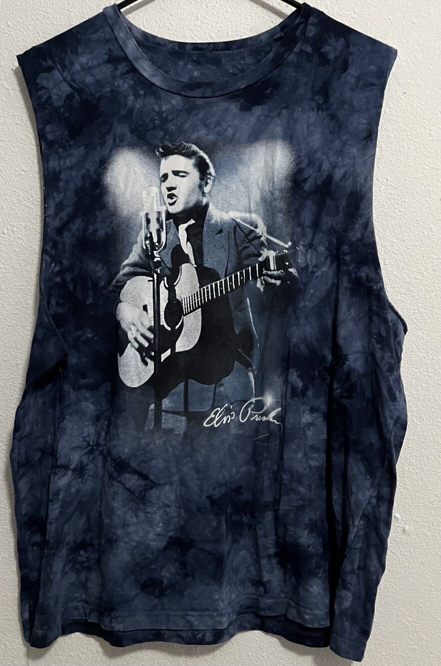 Elvis Presley Graphic Tie-Dye Sleeveless Tank Top Shirt Size XL (46-48)